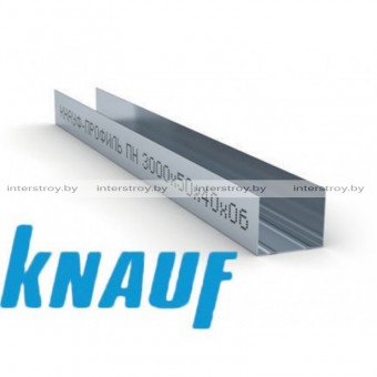 Профиль Knauf для гипсокартона UW: 50x40. Длина 3м. Толщина – 0,6 мм.