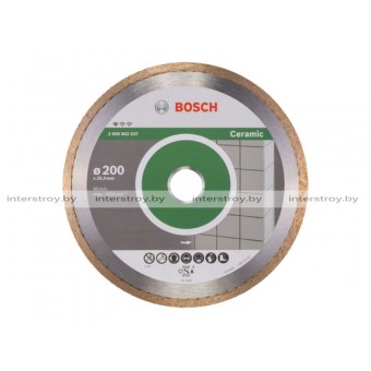 Алмазный круг 200х25.4 мм по керамике сплошн. STANDARD FOR CERAMIC BOSCH -3165140576413