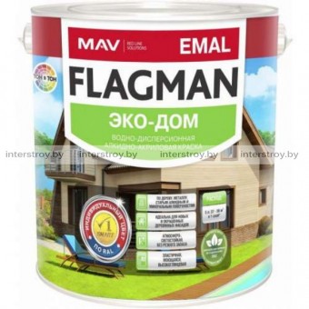 Краска MAV Flagman Emal Эко-Дом 1 л Белая