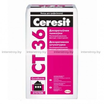 Защитно-отделочная штукатурка Ceresit СТ 36 структурная под окраску 25 кг