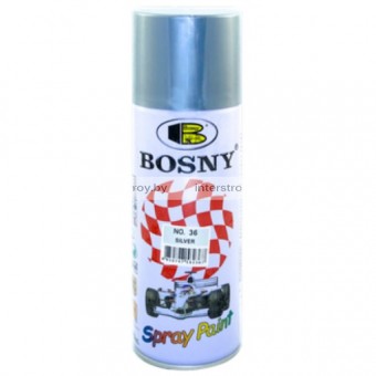 Краска аэрозольная Bosny Acrylic BS36 Silver 400 мл Серебряная