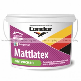 Краска Condor Mattlatex латексная моющаяся 1 л Белая