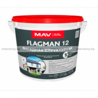 Краска Mav Flagman 12 фасадная структурная 0.5 13.2 л белая матовая