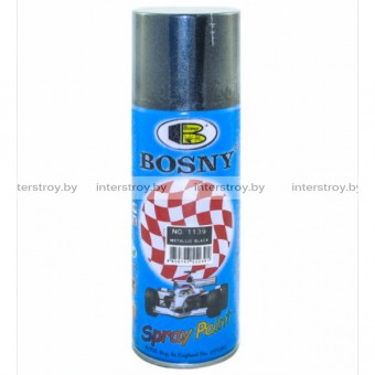 Краска аэрозольная с металлическим эффектом Bosny Acrylic BS1139 Metallic black 400 мл Черный металлик