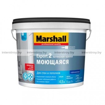 Краска MARSHALL Export-2 латексная глубокоматовая белая BW 4.5 л