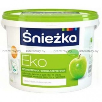 Краска Sniezka Eko гипоаллергенная для стен и потолков 10 л Снежно-белая