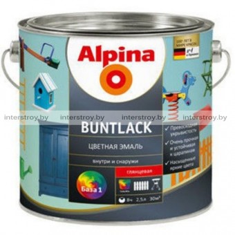 Эмаль Alpina Buntlack 2.5 л База 3 Прозрачный