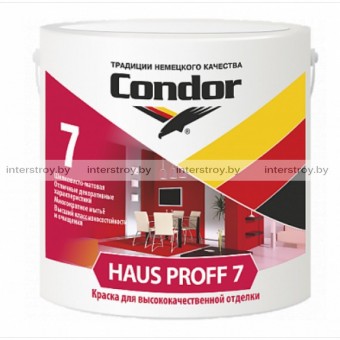 Краска ВД Condor Haus Proff 7 TR ведро 10 кг Белая