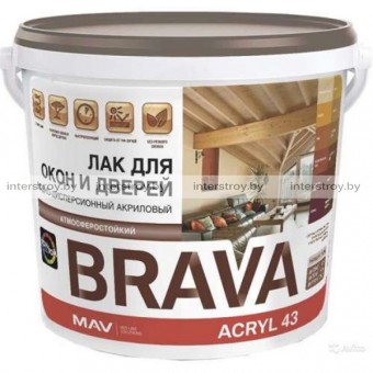 Лак MAV Brava Acryl 43 для изделий из древесины 3 л глянцевый