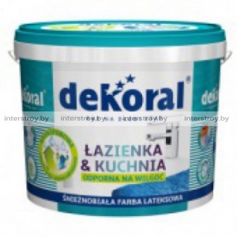 Краска Dekoral Maleinak Plus для кухонь и ванн 1 л Снежно-белая