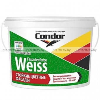 Краска Condor Fassadenfarbe-Weiss фасадная 14.4 кг Белая