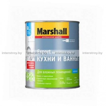 Краска MARSHALL Export Кухни и ванные матовая BW 0.9 л Белый