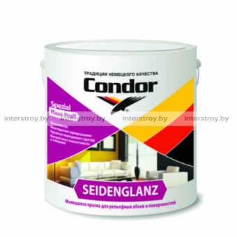 Краска Condor Seidenglanz для рельефных обоев 10 л Белая