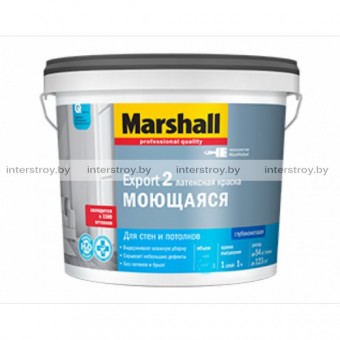 Краска MARSHALL Export-2 латексная глубокоматовая белая BW 9 л