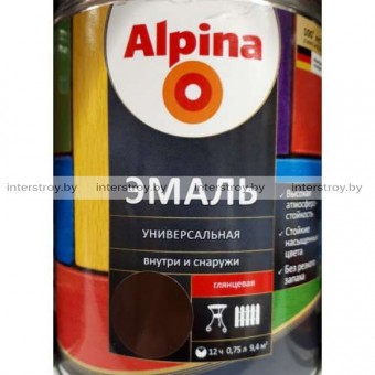 Эмаль Alpina универсальная 0.75 л Серый глянцевый