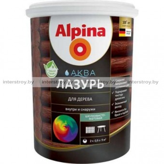 Лак Alpina Аква Лазурь для дерева 2.5 л/2.50 кг Рябина