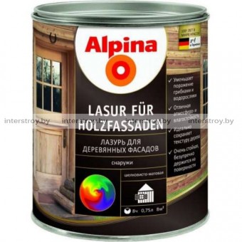 Лазурь Alpina Lasur fuer Holzfassaden 0.75 л Бесцветный
