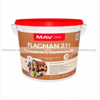 Краска MAV Flagman 31т фасадная с силиконом матовая 11 л Белая