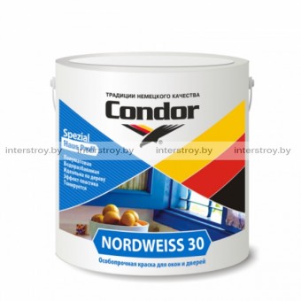 Краска Condor Nordweiss 30 для окон и дверей 3 кг Белый